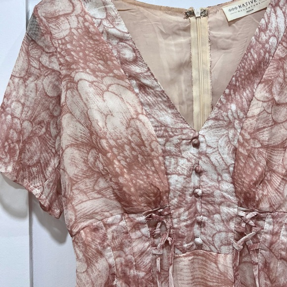 Native Daughters Pink Floral Babydoll Dress - Picture 4 of 4